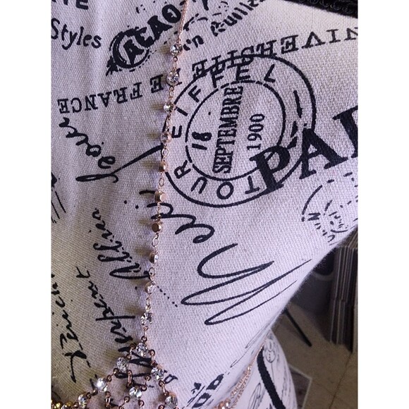 Womens Body Chain Bra Jewelry Halter Backless Rhinestone Top Chain Bikini AB Cup - Picture 4 of 10